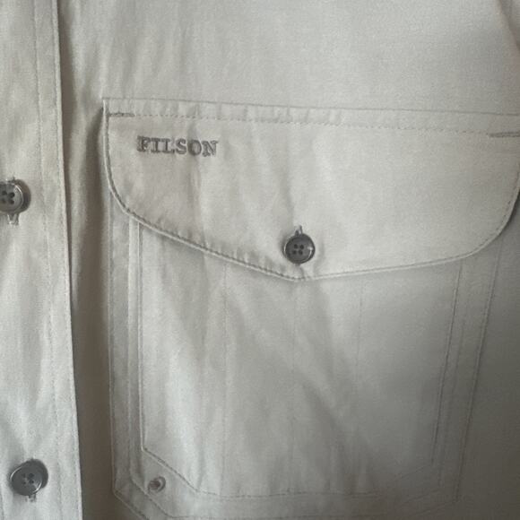 Filson Garment Seattle Button-up Short Sleeve Shirt Grey Large - Picture 3 of 5